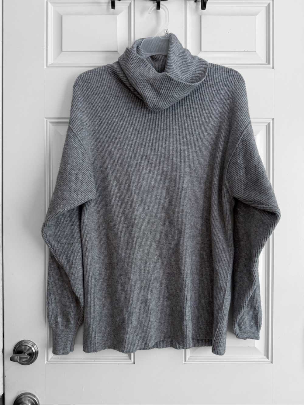 Free People Gray Ribbed Turtleneck Sweater